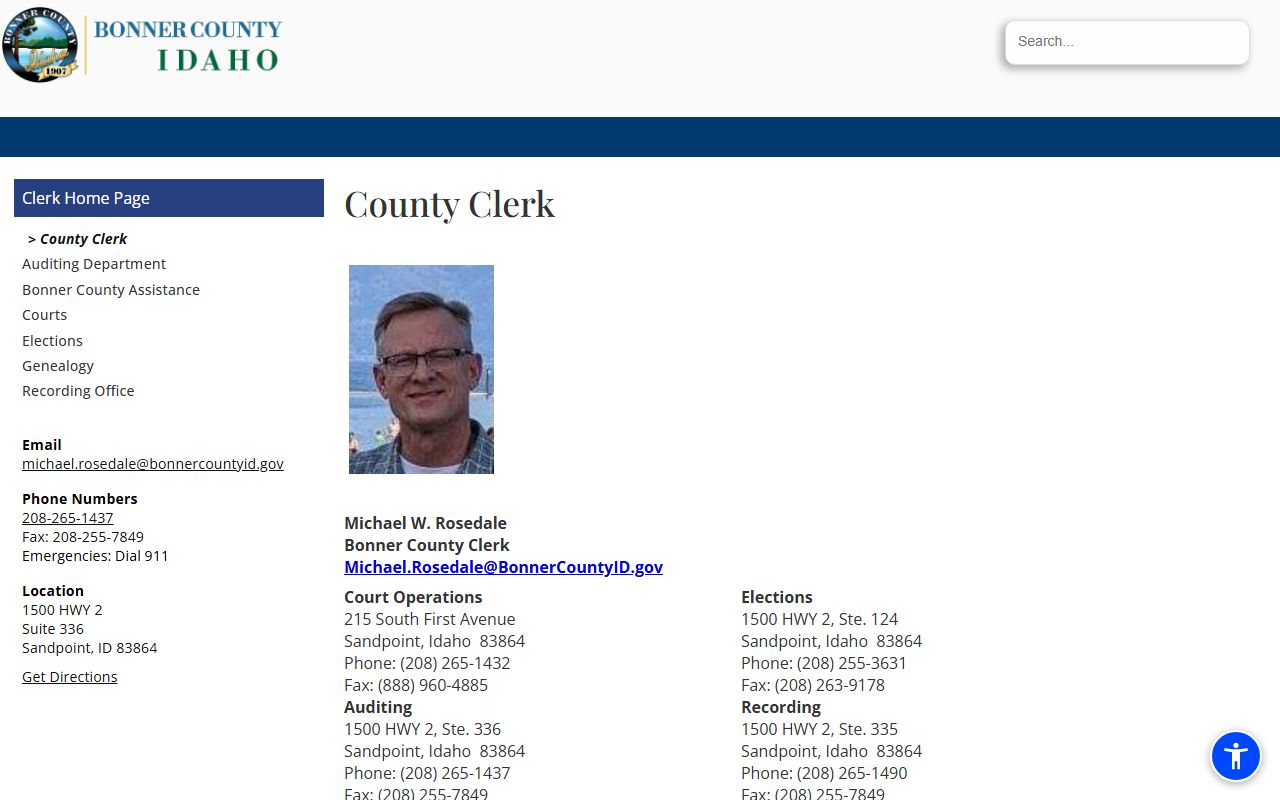 Bonner County clerk of court county clerk page