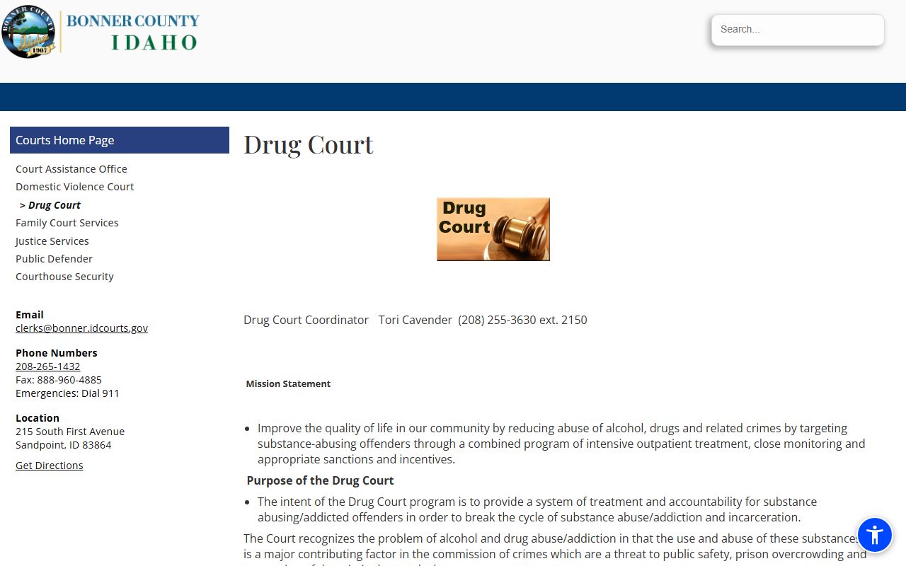 Bonner County District Court Drug Court program