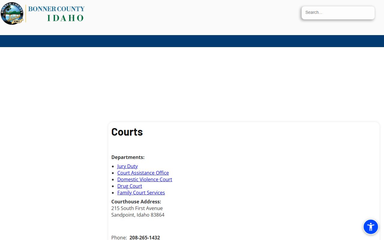 Bonner County court records alternate courts page