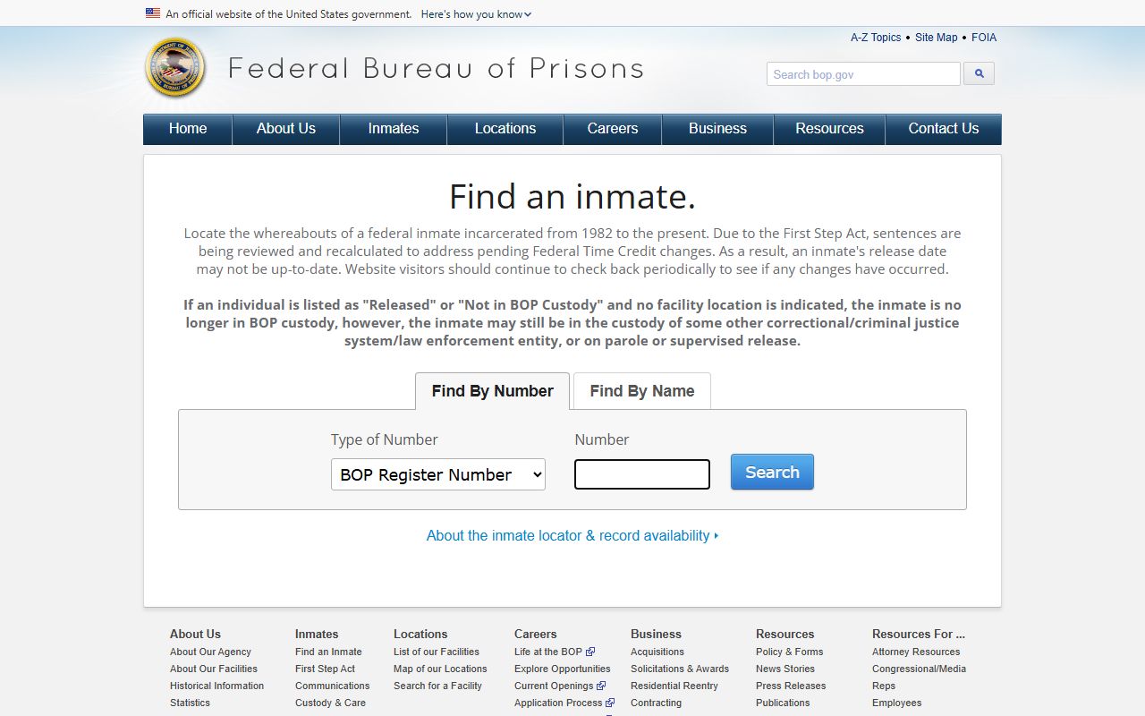 Bonner County inmate records Federal Bureau of Prisons inmate locator