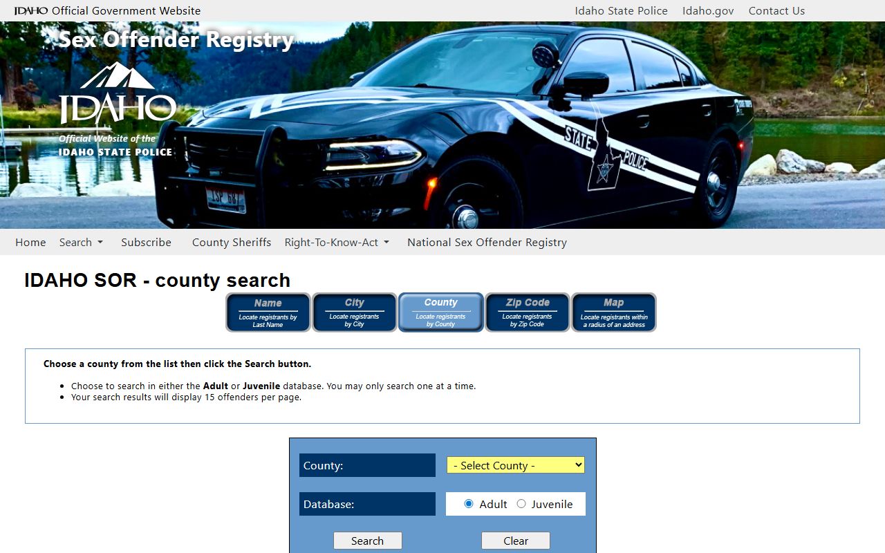 Bonner County inmate records Idaho sex offender registry county search