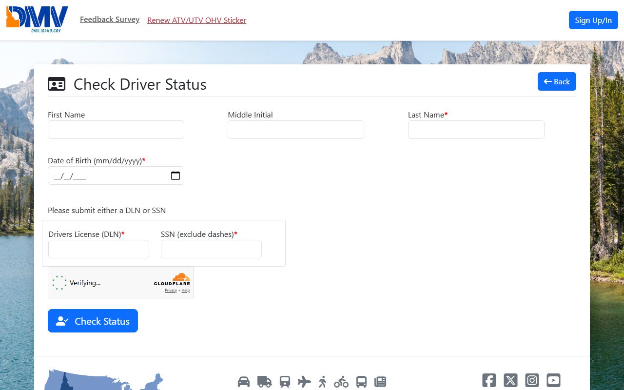 Bonner County traffic court records and Idaho DMV driver status check